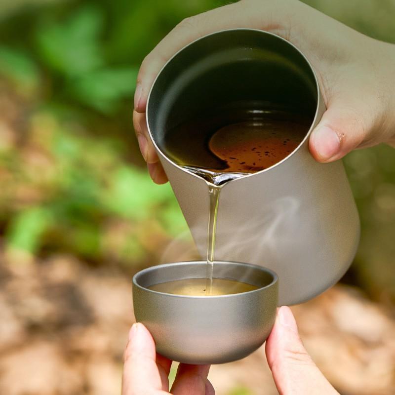 Korean Tea Set - D2 Pure Titanium Double-layer Small Tea