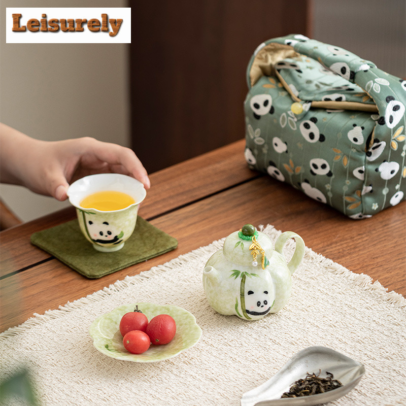 Hand-painted Panda Travel Tea  - Korean Tea Set 评论和价格