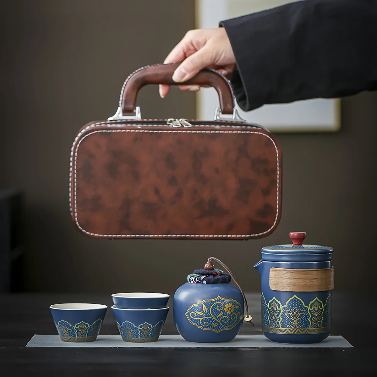 1 Set Travel Tea Set Portable  - Korean Tea Set 评论和价格