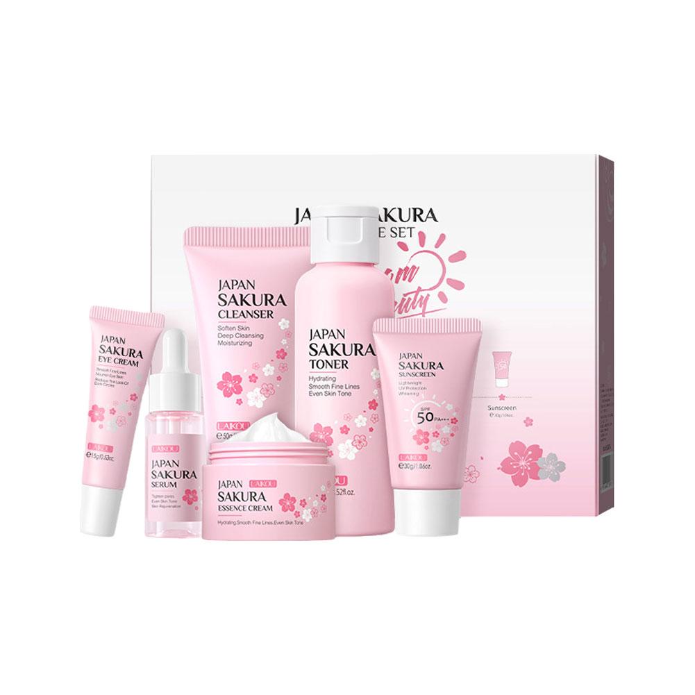 6pcs Sakura Skin Care Set Hydr - Korean Skincare Routine 评论和价格