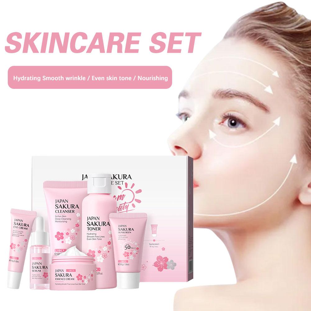 6pcs Sakura Skin Care Set Hydr - Korean Skincare Routine 评论和价格