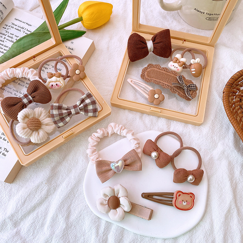 5Pcs Hair Accessory Set Milk T - Korean Tea Set 评论和价格